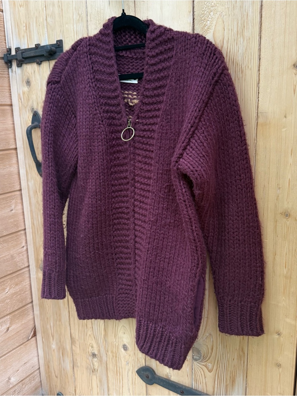 Jackson Rowe-I See You Cadigan Chunky Purple/Maroon Size Small